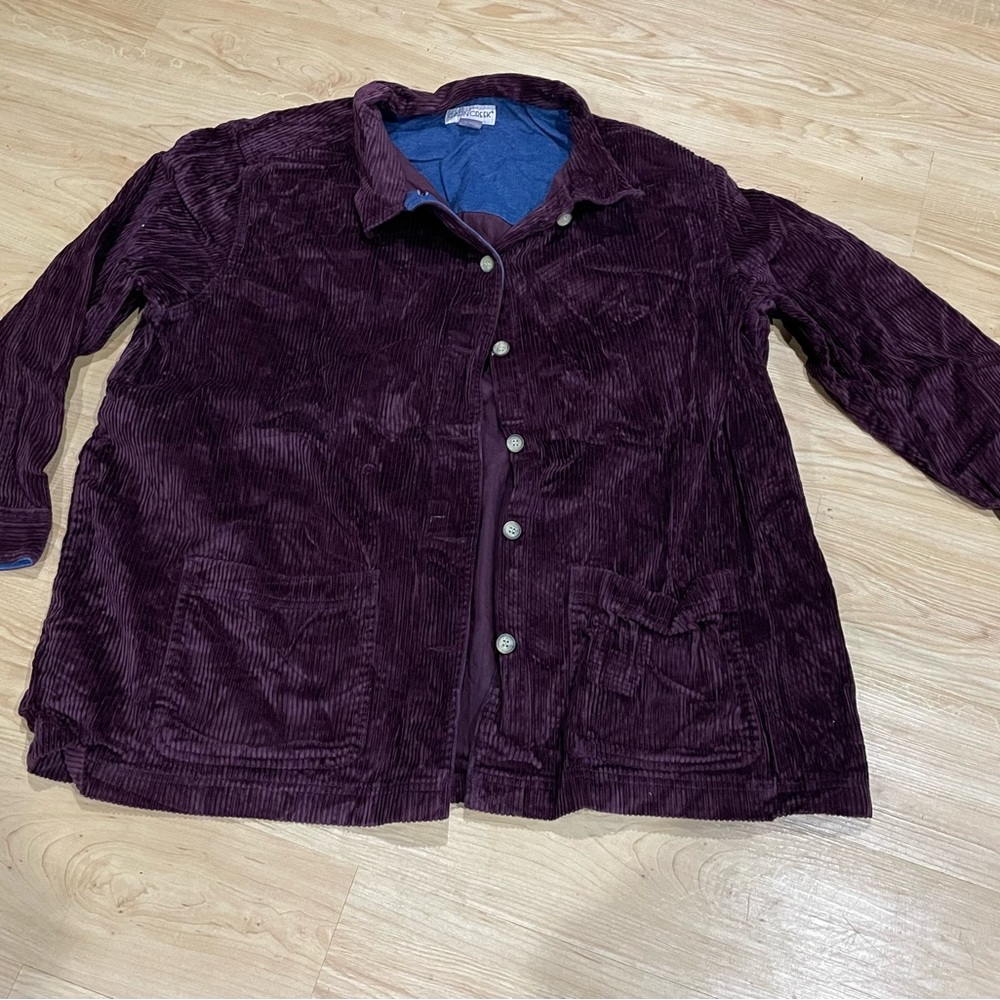 Women’s Cabin Creek Maroon/Purple Corduroy Button Up Shirt 3XL